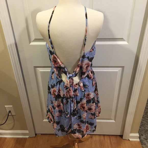 Miami Floral Halter Tie Back Dress - Picture 2 of 5